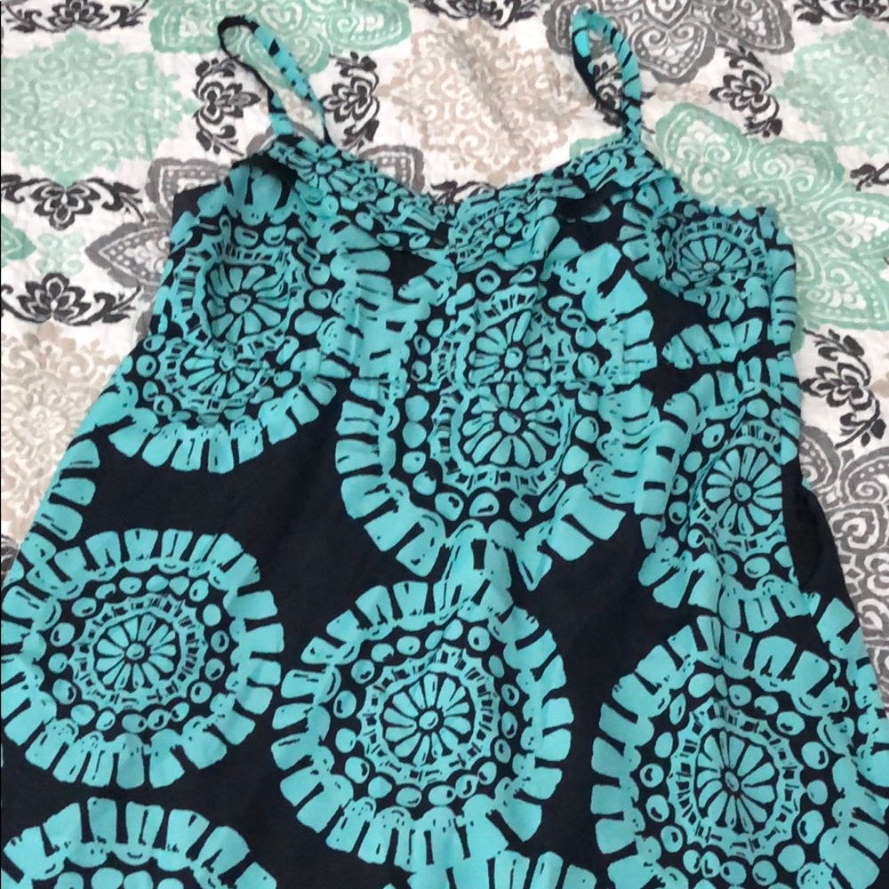 Navy Blue with teal detail Maxi Dress